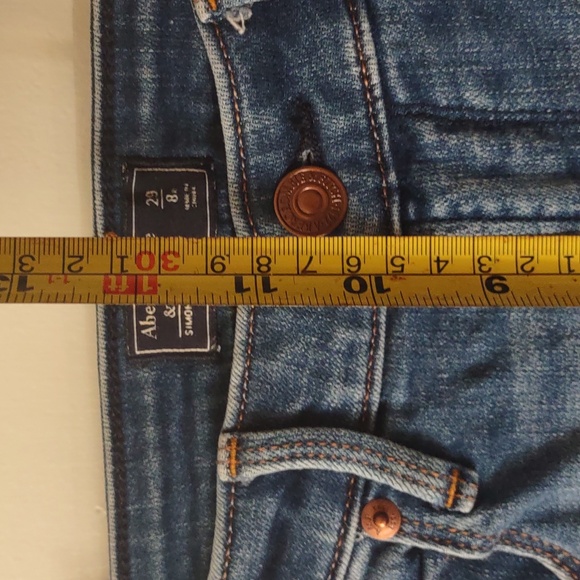 Ambercrombie & Fitch Blue Jeans with Red Stripe Simon High-rise And Ankle 29 8 - Picture 7 of 11